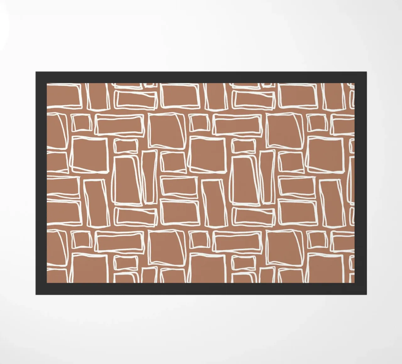 Quadrati Doodle in marrone argilla zerbino da Happy Littles