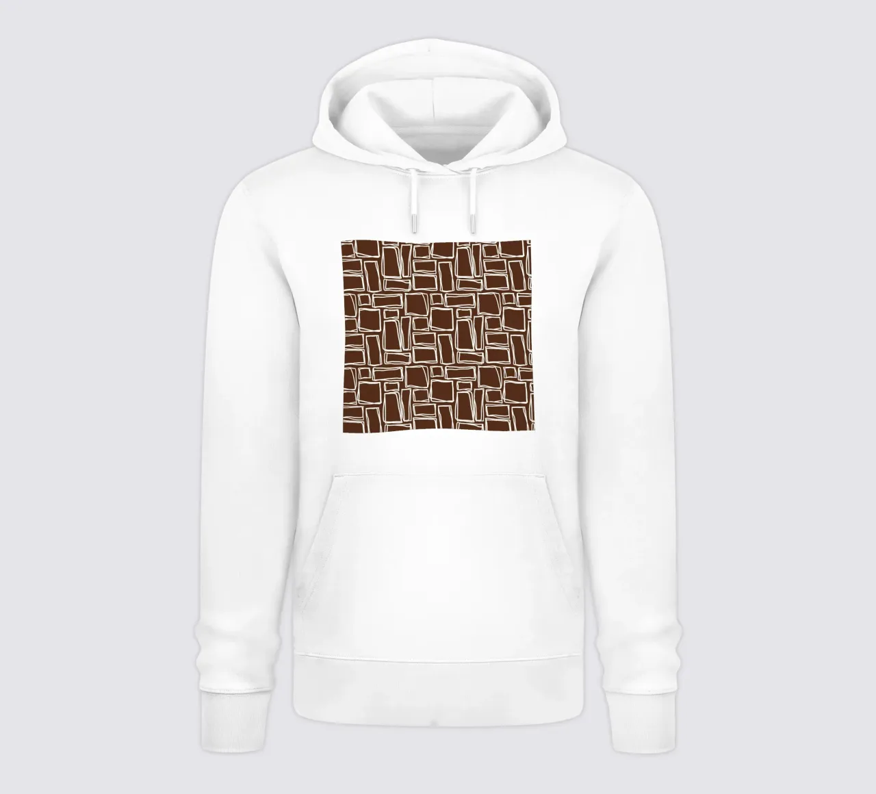Quadrati Doodle in marrone cacao felpa con cappuccio da Happy Littles