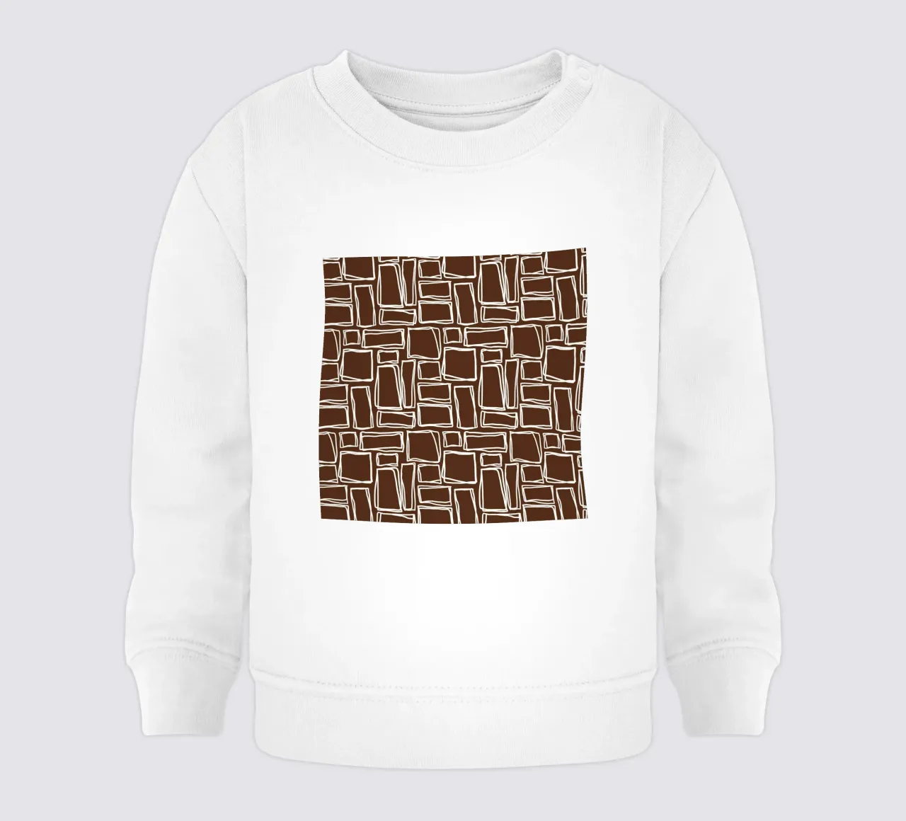 Quadrati Doodle in marrone cacao felpa neonato da Happy Littles