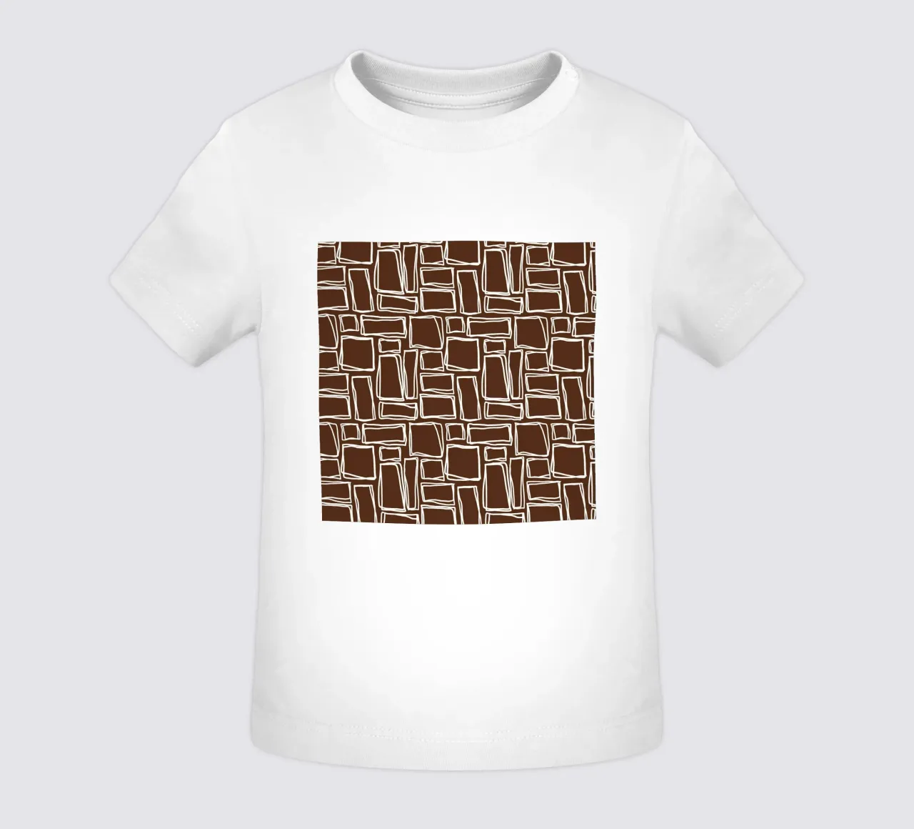 Quadrati Doodle in marrone cacao maglietta neonato da Happy Littles