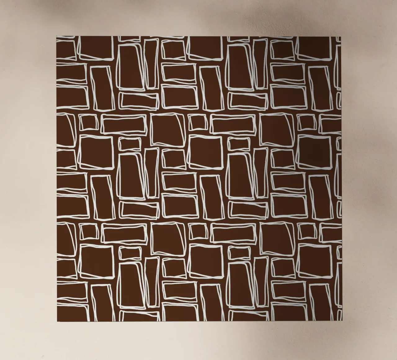 Quadrati Doodle in marrone cacao pellicola backlit da Happy Littles