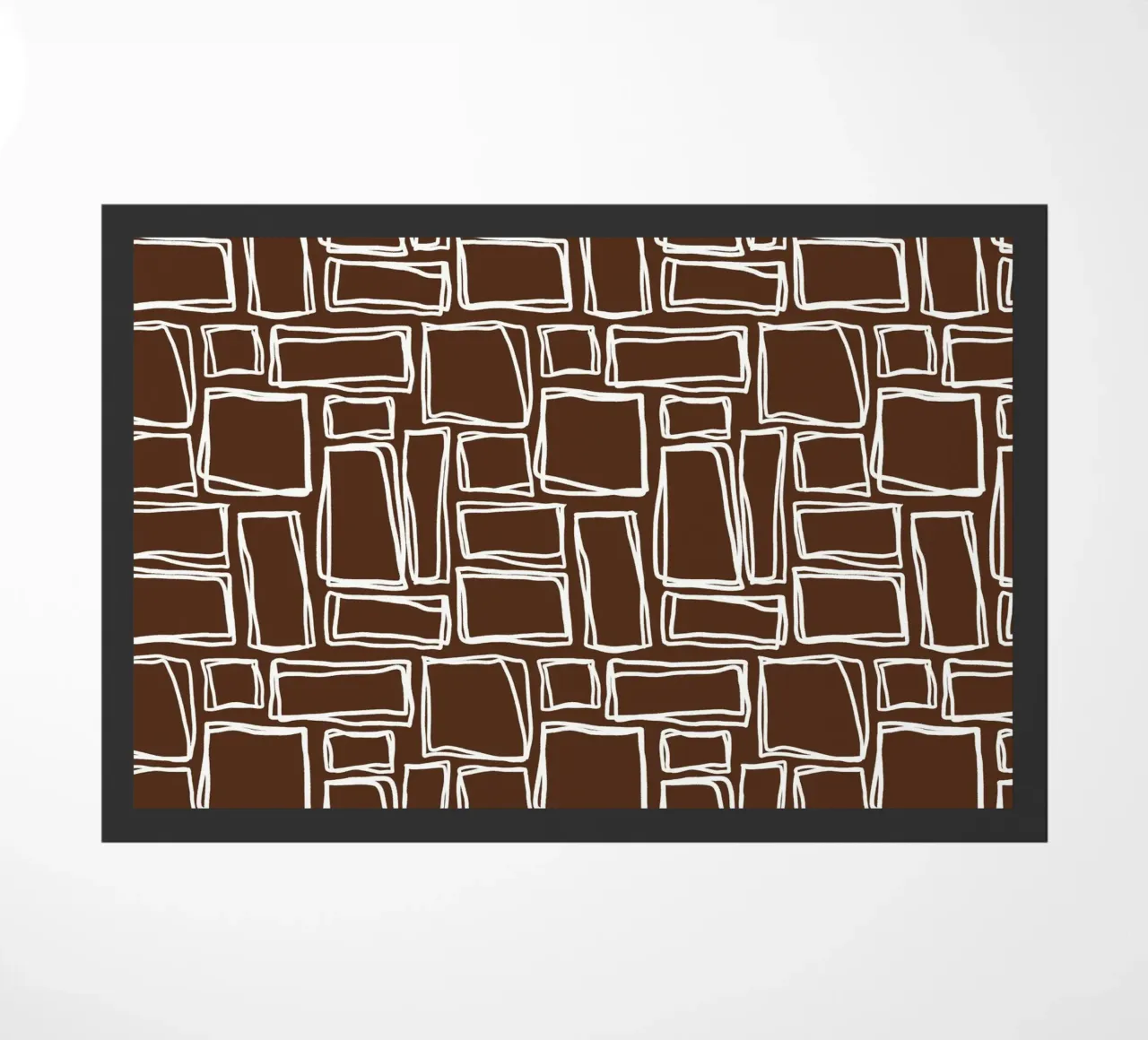 Quadrati Doodle in marrone cacao zerbino da Happy Littles