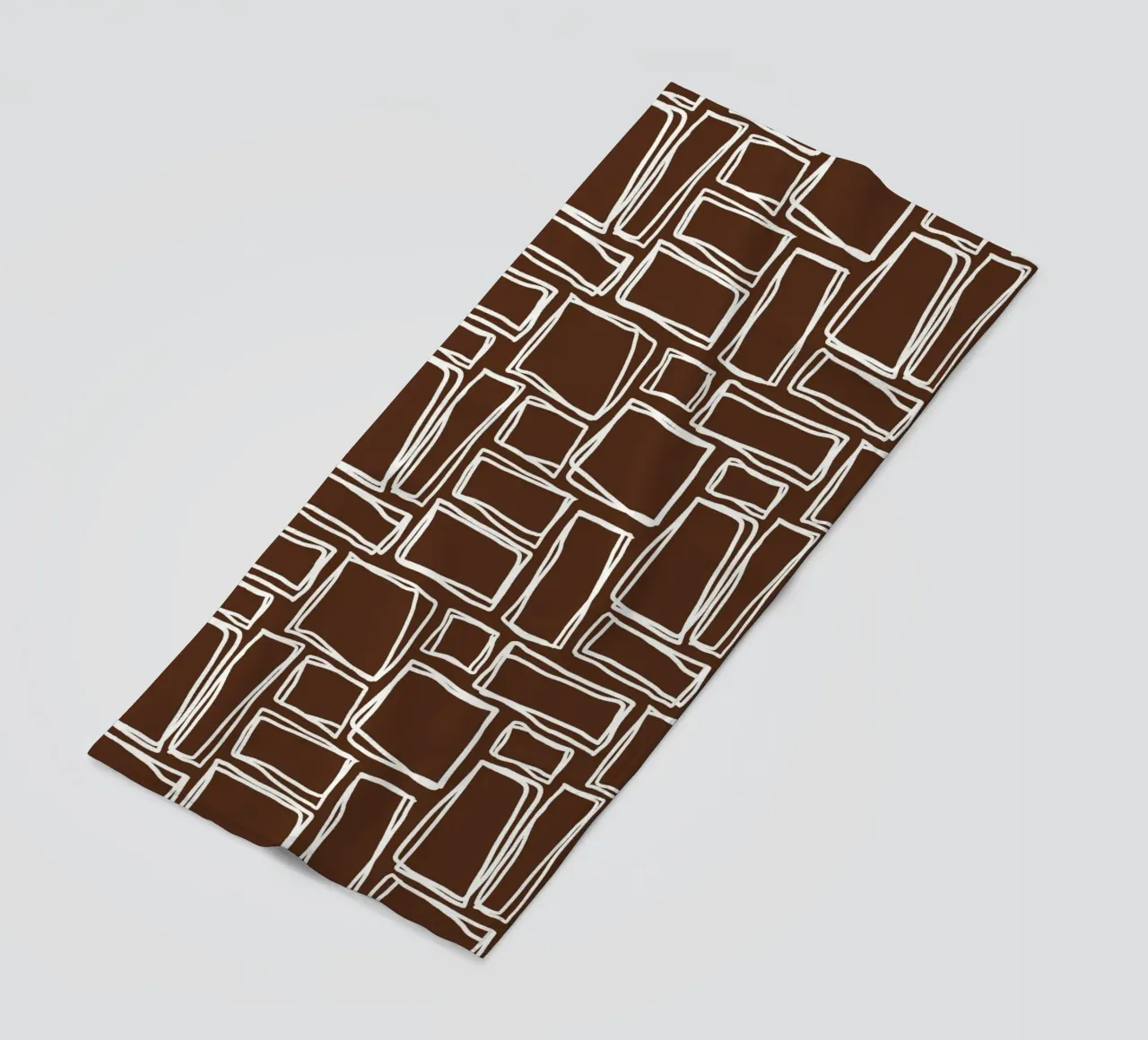 Quadrati Doodle in marrone cacao telo mare da Happy Littles
