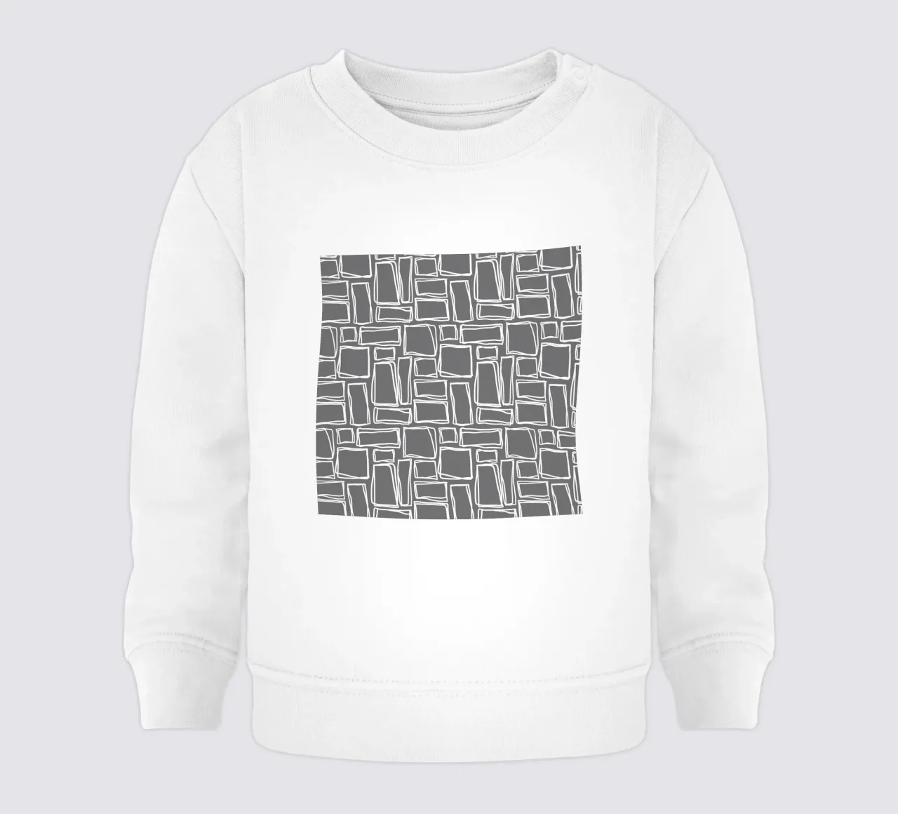 Quadrati Doodle in grigio urbano felpa neonato da Happy Littles