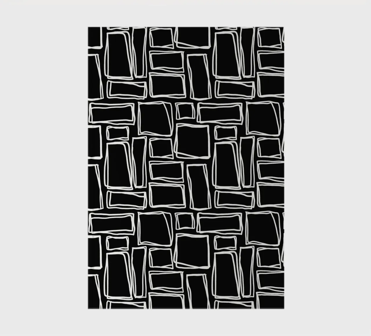 Doodle Squares in Midnight Black notebook by Happy Littles