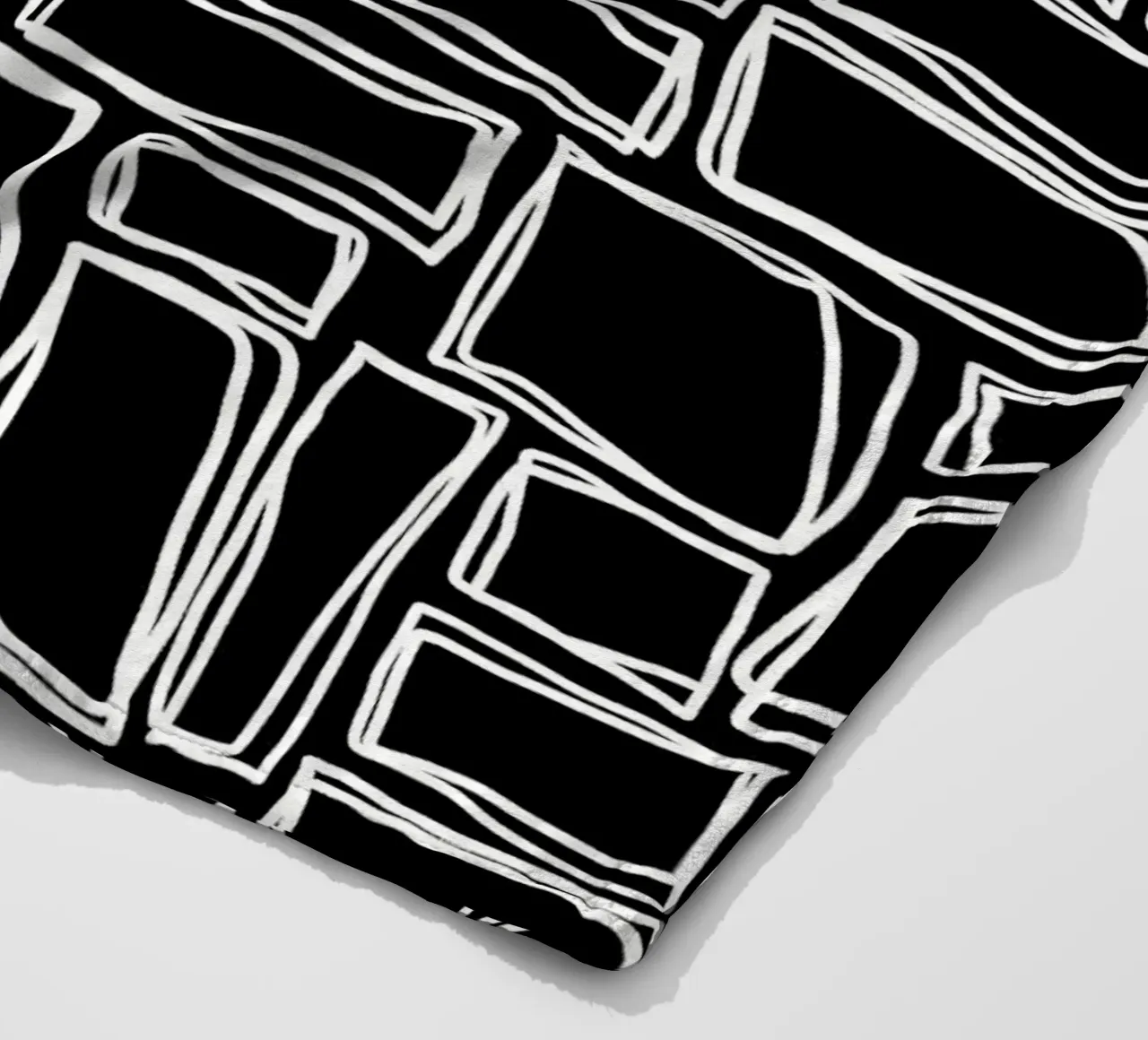 Quadrati Doodle in nero notte coperta in pile da Happy Littles