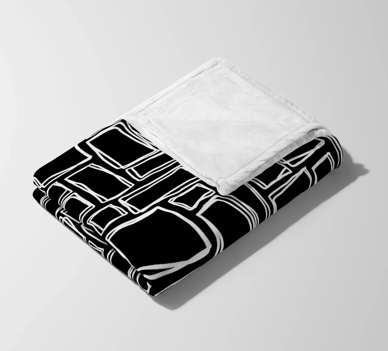 Quadrati Doodle in nero notte coperta in pile da Happy Littles