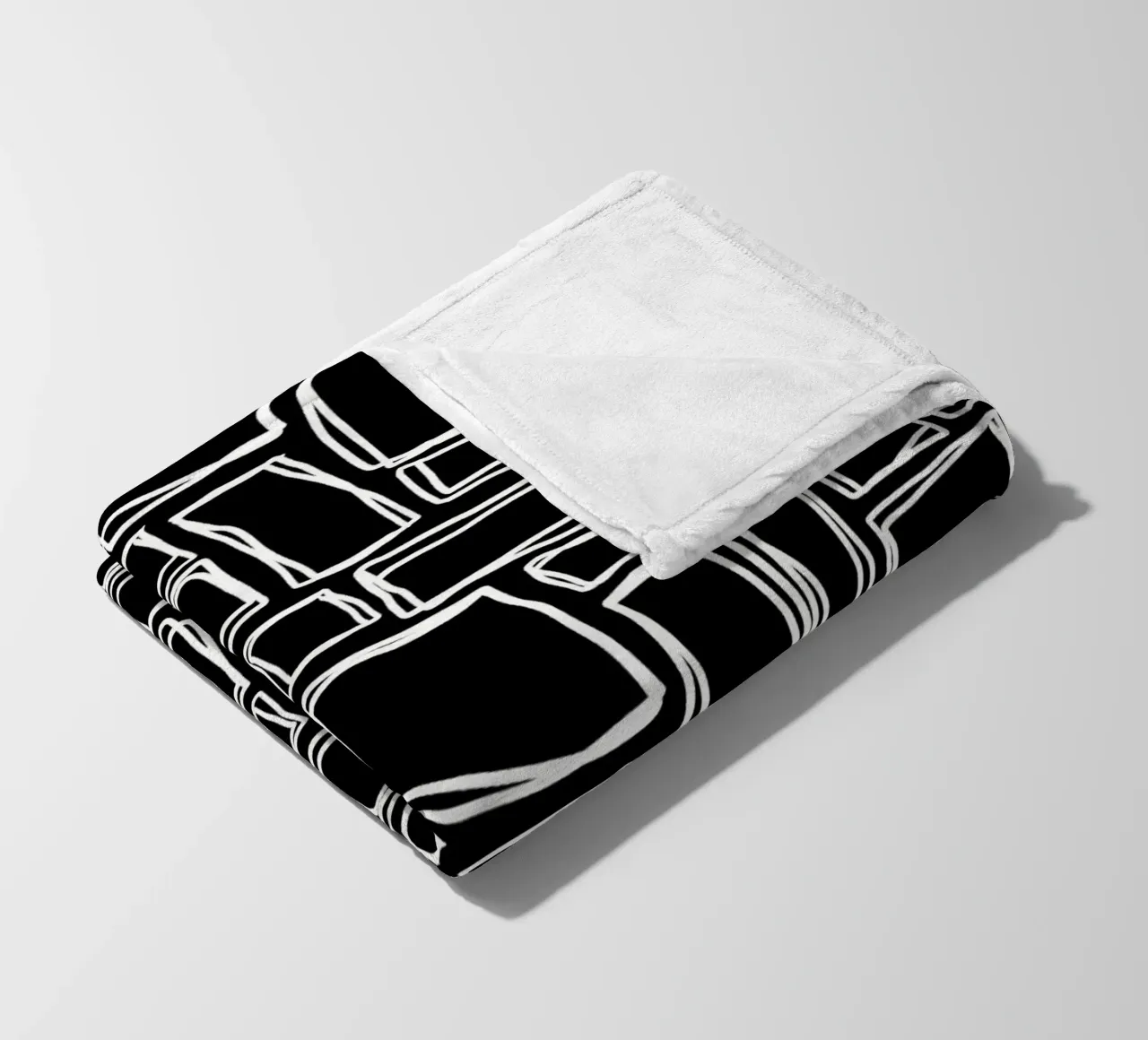 Quadrati Doodle in nero notte coperta in pile da Happy Littles