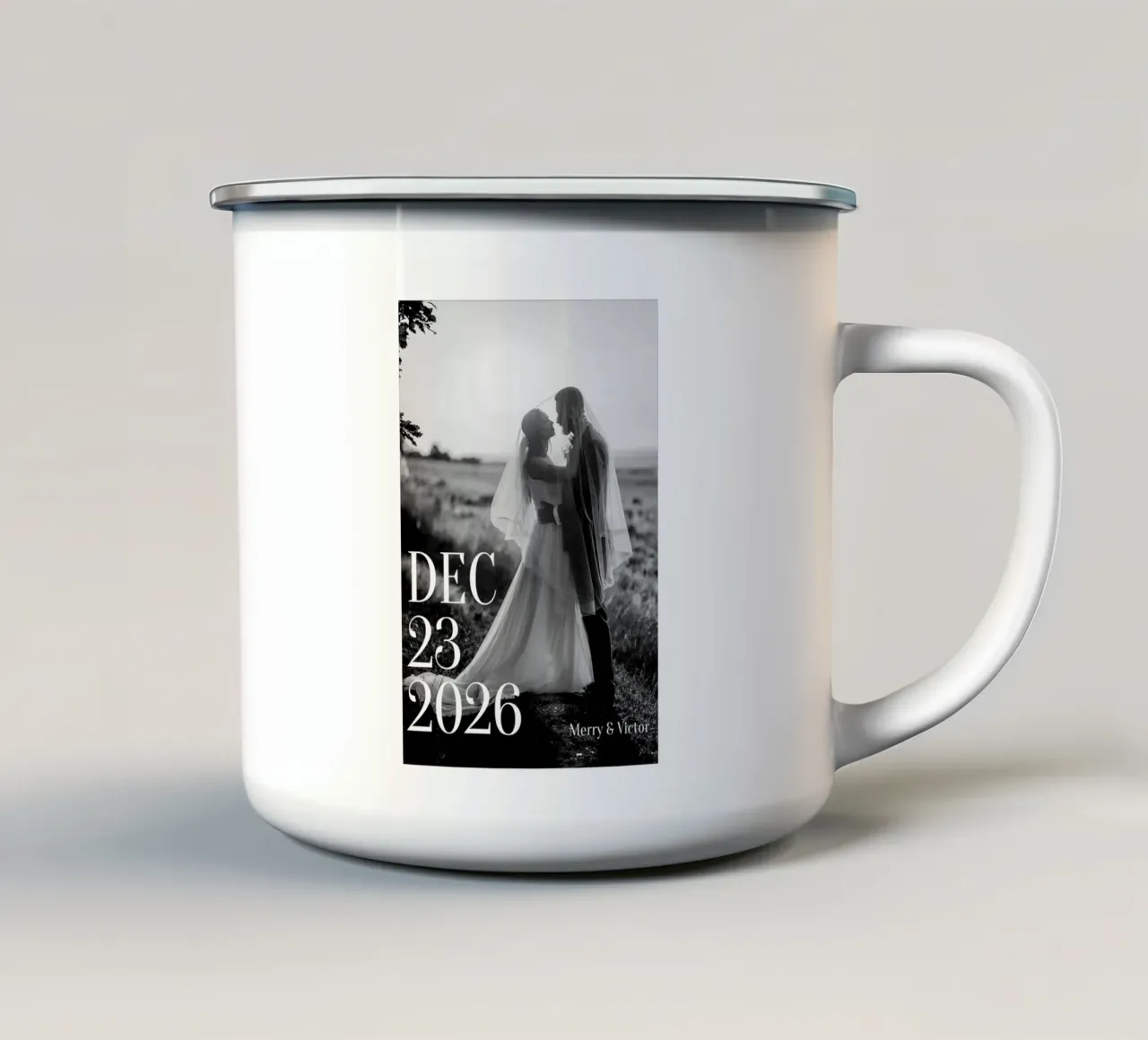Personalizzazione monocromatica del matrimonio tazza in smalto da NEWEST CUSTOM SHOP