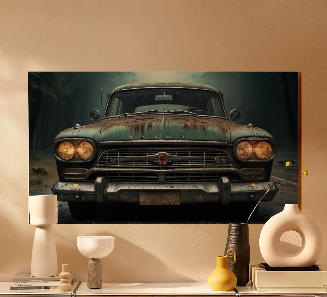 A mysterious old car acrylic glass by Magic Screen