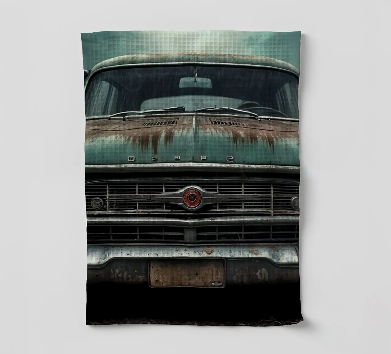 A mysterious old car tea towel by Magic Screen