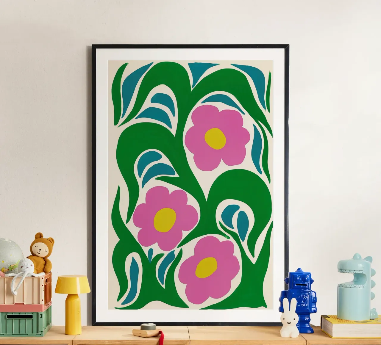Flores abstractas de fantasía violeta | Estilo recortado poster de Autofocus