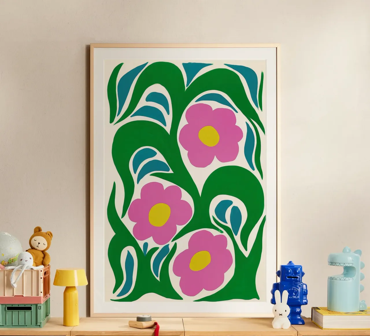 Flores abstractas de fantasía violeta | Estilo recortado poster de Autofocus
