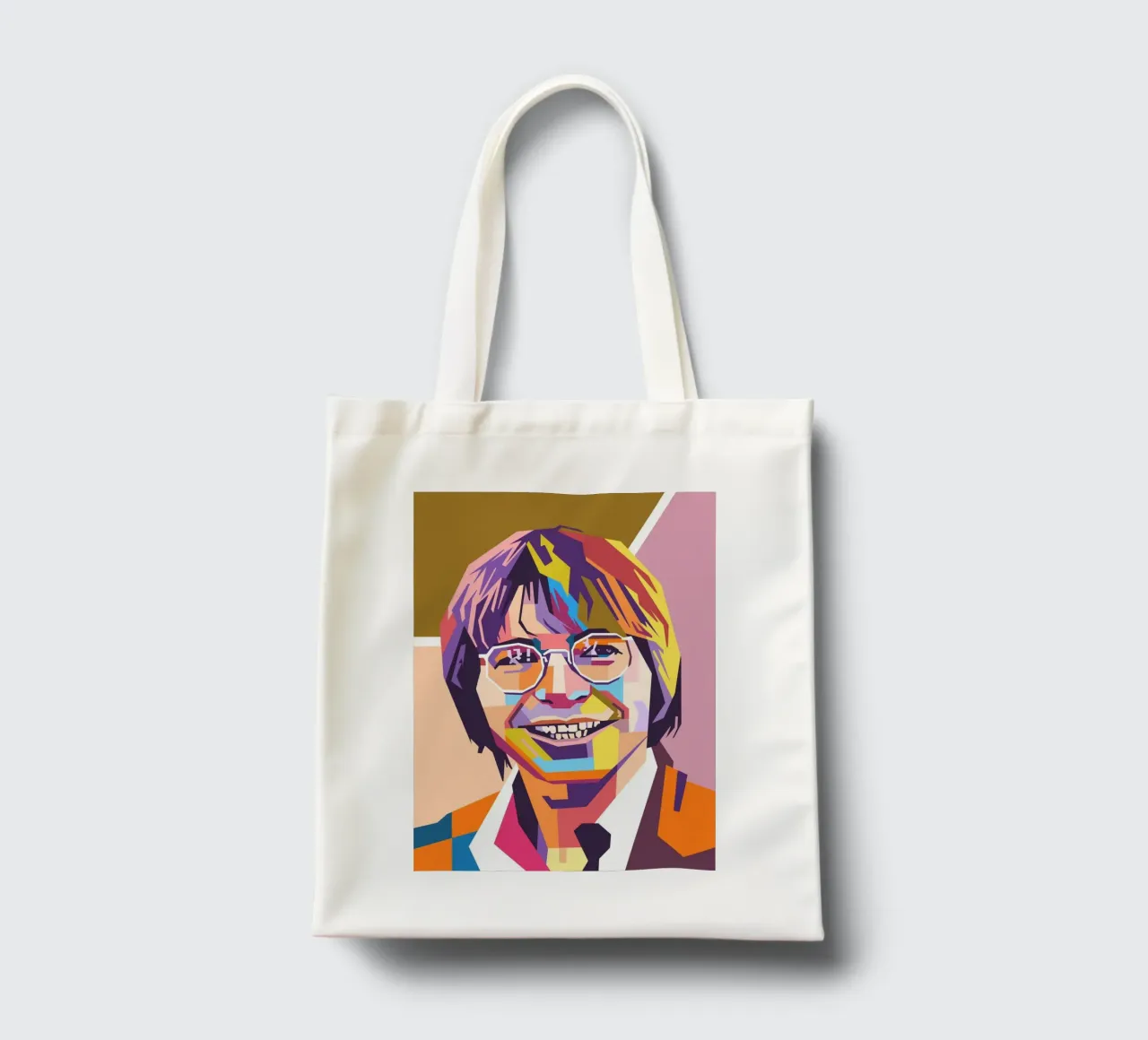 John Denver pop art portrait tote bag by Hantamrata