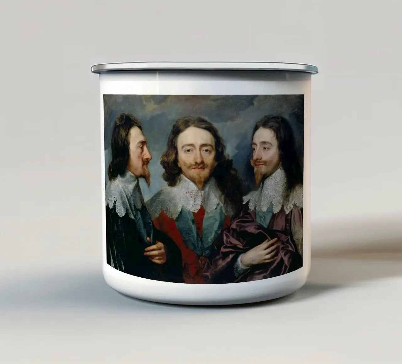 Anthony van Dyck - Carlo I in tre posizioni (1635 ca.) tazza in smalto da Wirla