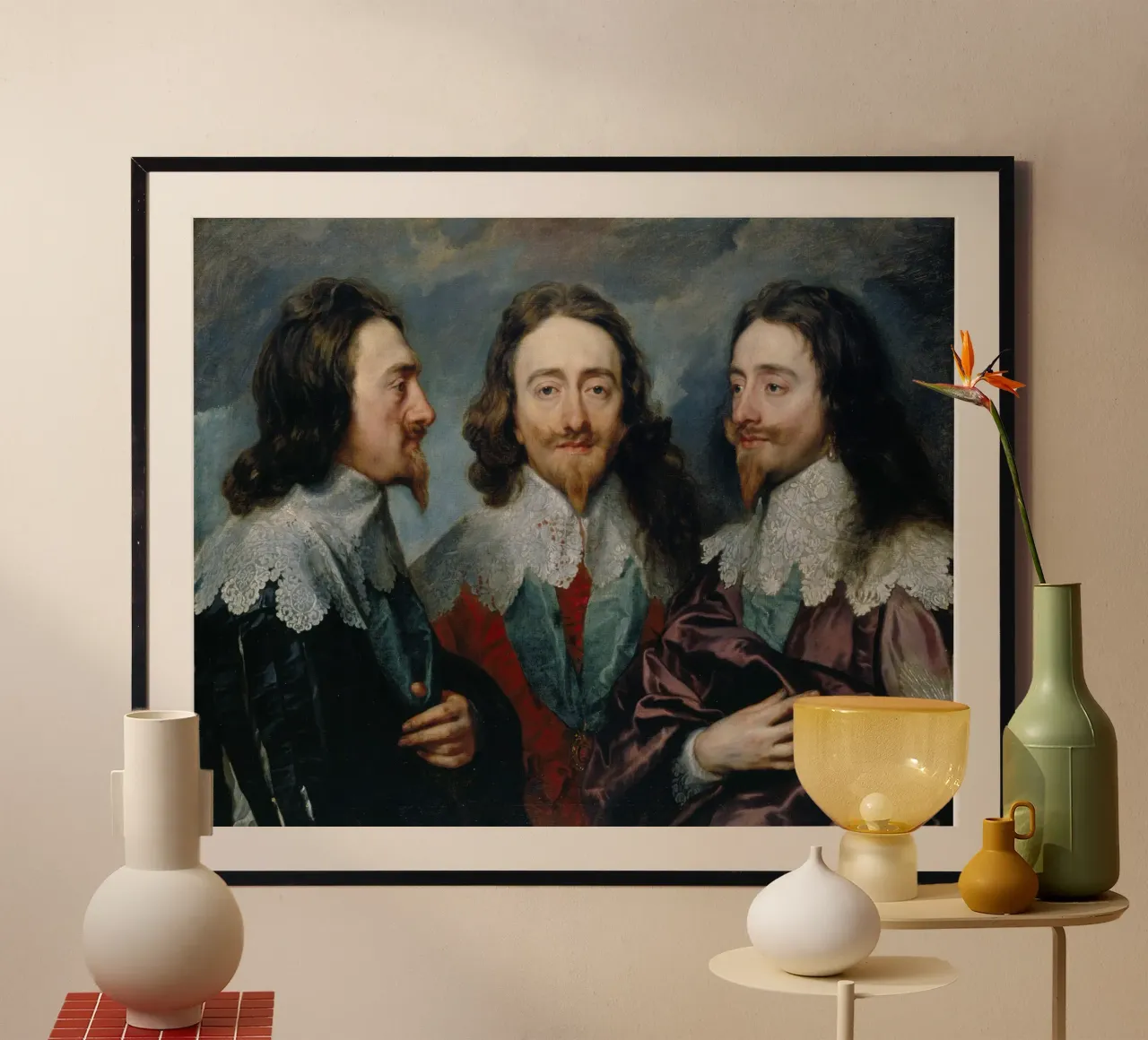Anthony van Dyck - Carlo I in tre posizioni (1635 ca.) poster con telaio in plastica da Wirla