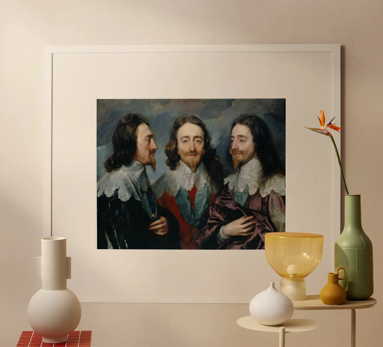Anthony van Dyck - Carlo I in tre posizioni (1635 ca.) poster con telaio in plastica da Wirla