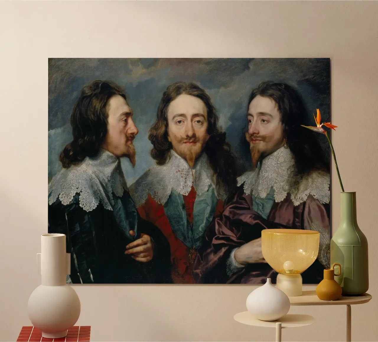 Anthony van Dyck - Carlo I in tre posizioni (1635 ca.) poster con telaio in plastica da Wirla
