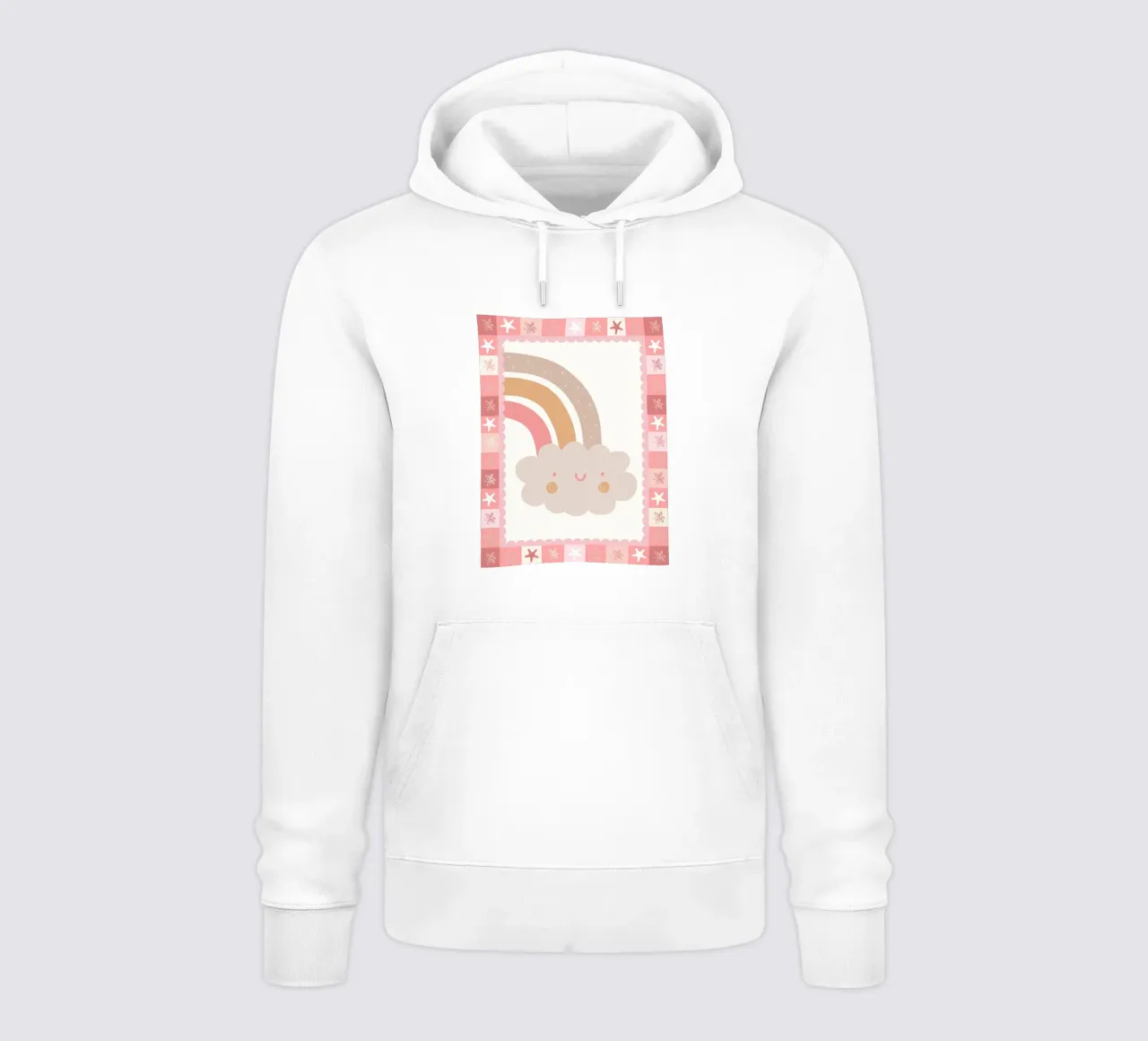 Stampa Boho per bambini, Poster Arcobaleno Nuvola Felice felpa con cappuccio da SunshinePrints