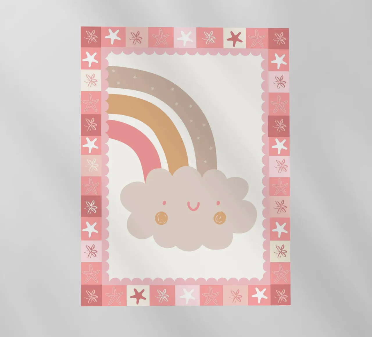 Stampa Boho per bambini, Poster Arcobaleno Nuvola Felice pellicola backlit da SunshinePrints