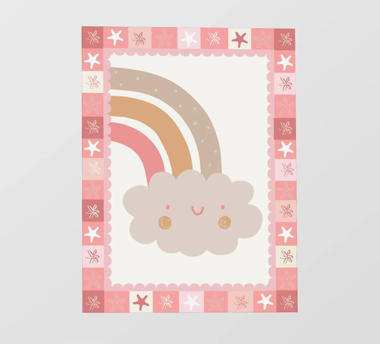 Stampa Boho per bambini, Poster Arcobaleno Nuvola Felice pellicola backlit da SunshinePrints