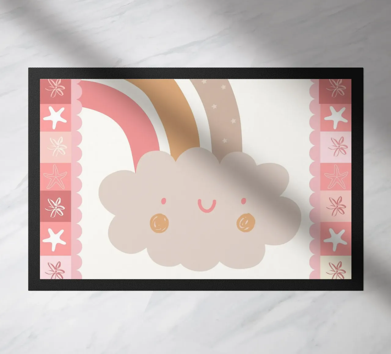 Stampa Boho per bambini, Poster Arcobaleno Nuvola Felice zerbino da SunshinePrints