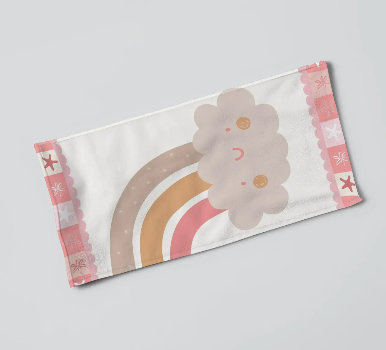 Stampa Boho per bambini, Poster Arcobaleno Nuvola Felice asciugamano da bagno da SunshinePrints