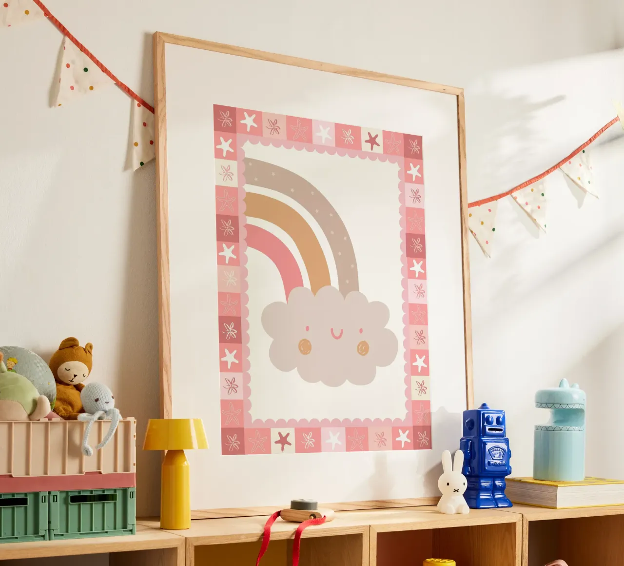 Stampa Boho per bambini, Poster Arcobaleno Nuvola Felice carta hahnemühle da SunshinePrints