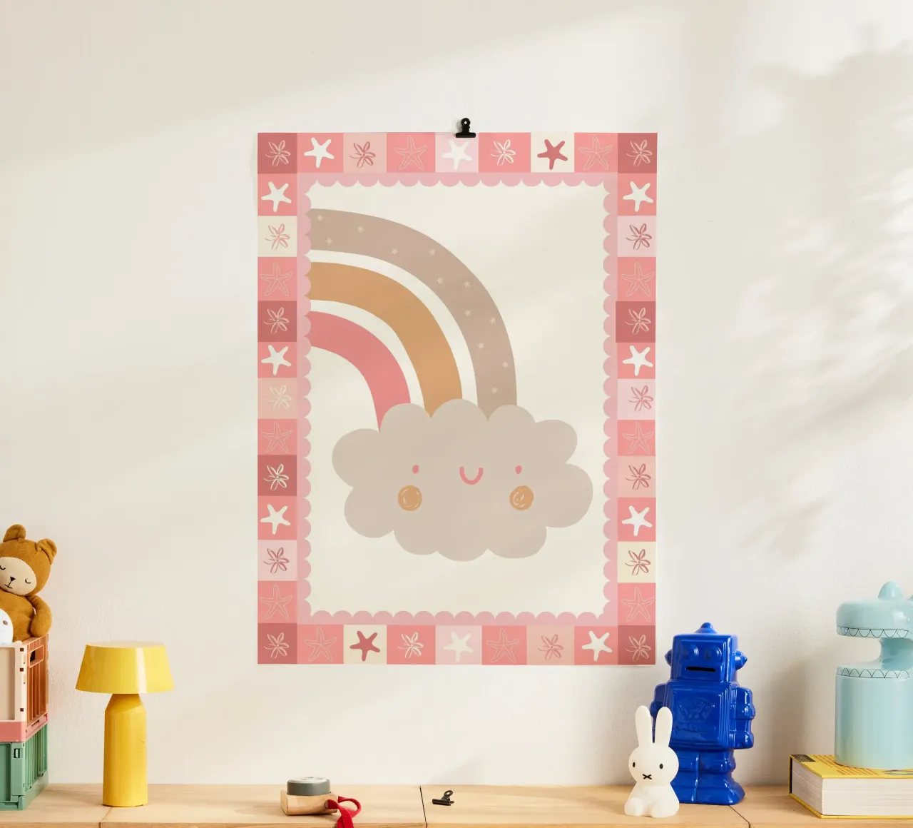 Stampa Boho per bambini, Poster Arcobaleno Nuvola Felice carta hahnemühle da SunshinePrints