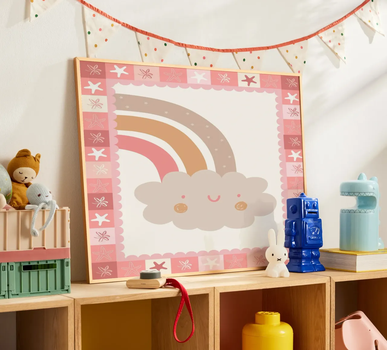 Stampa Boho per bambini, Poster Arcobaleno Nuvola Felice carta hahnemühle da SunshinePrints