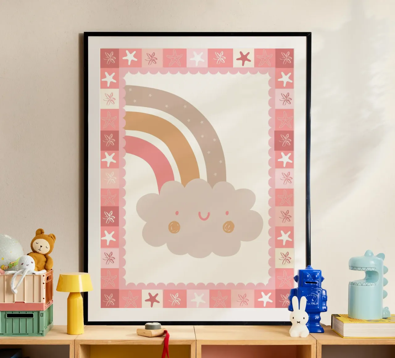 Stampa Boho per bambini, Poster Arcobaleno Nuvola Felice carta hahnemühle da SunshinePrints