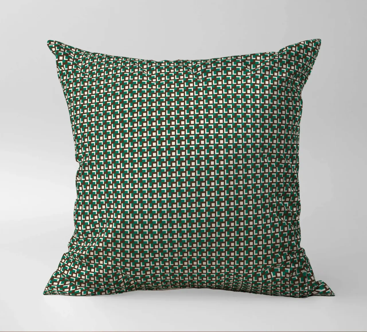 Interlocking grid pattern decorative cushion by Little Dean