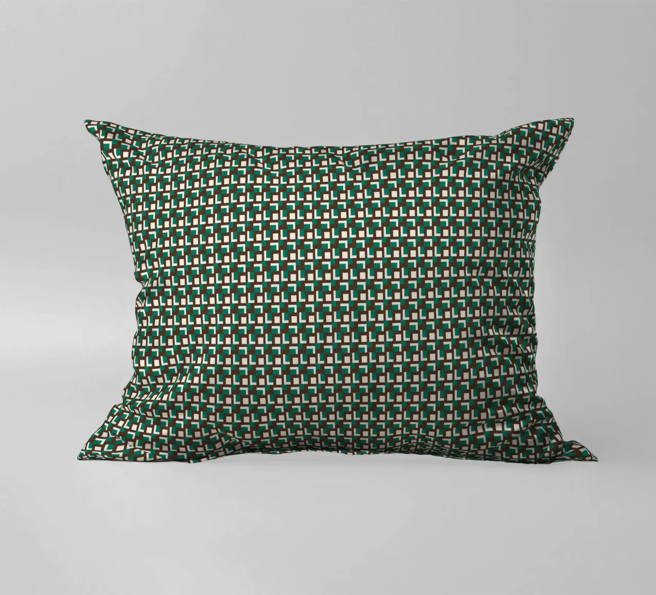 Interlocking grid pattern decorative cushion by Little Dean