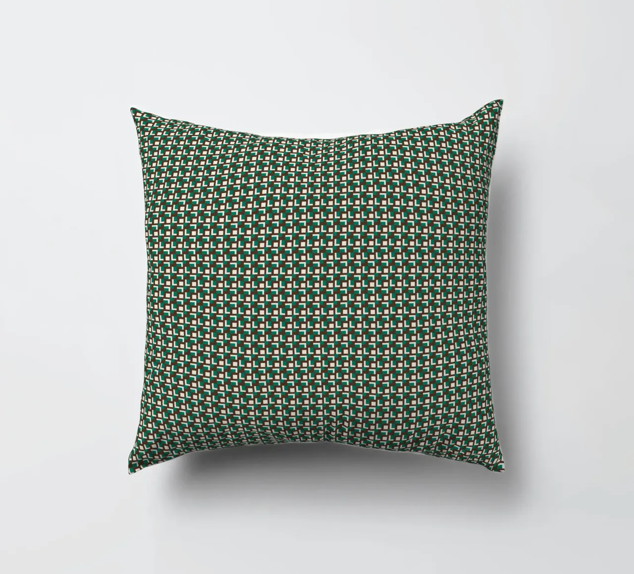 Interlocking grid pattern decorative cushion by Little Dean