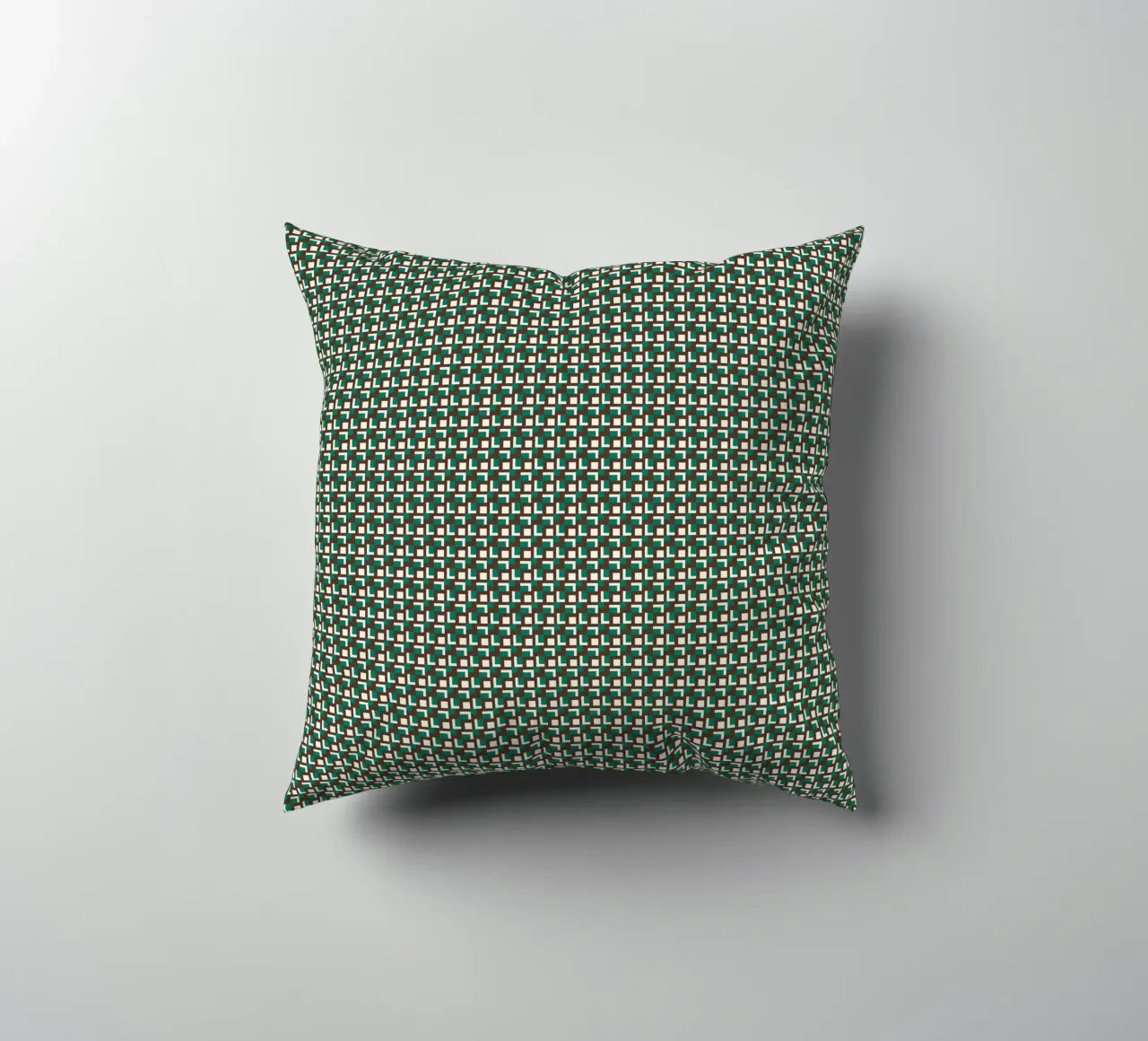 Interlocking grid pattern decorative cushion by Little Dean