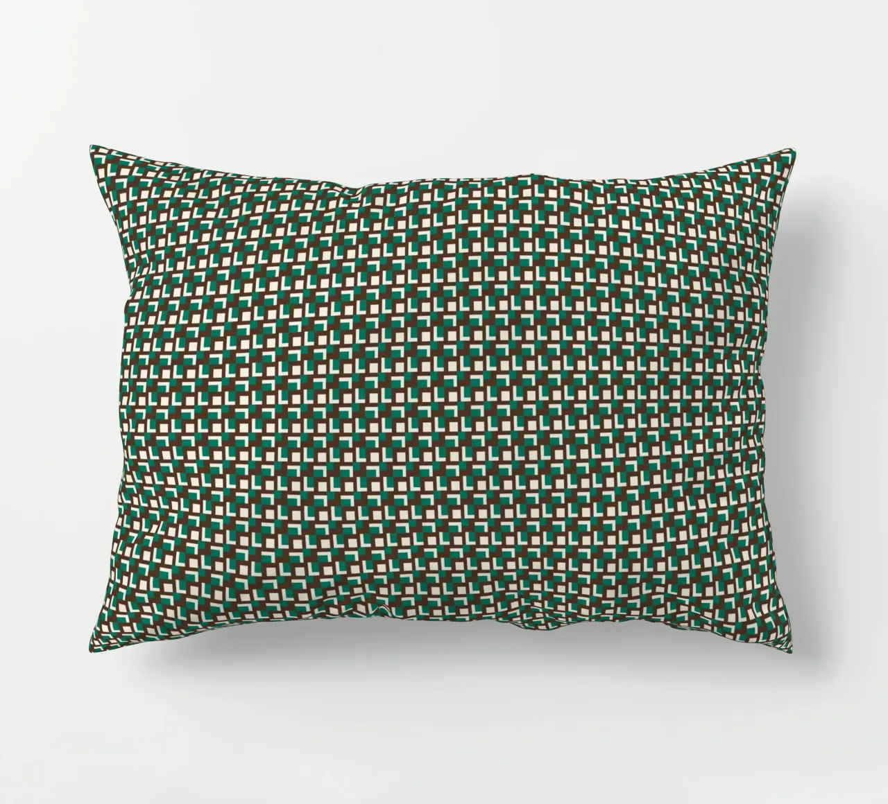 Interlocking grid pattern decorative cushion by Little Dean