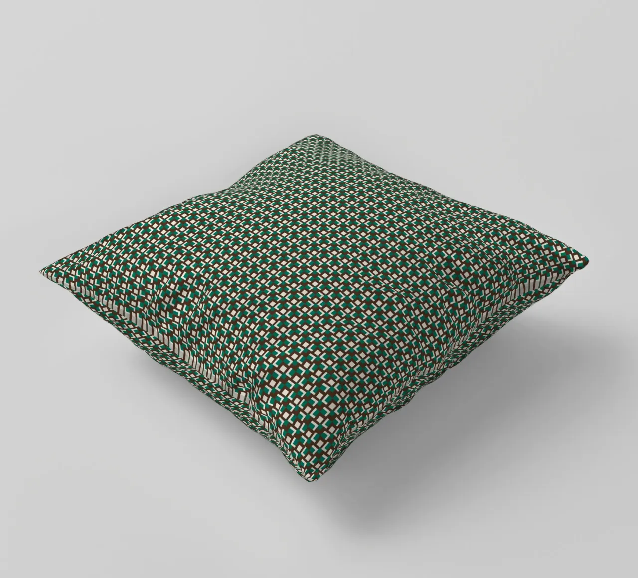 Interlocking grid pattern decorative cushion by Little Dean