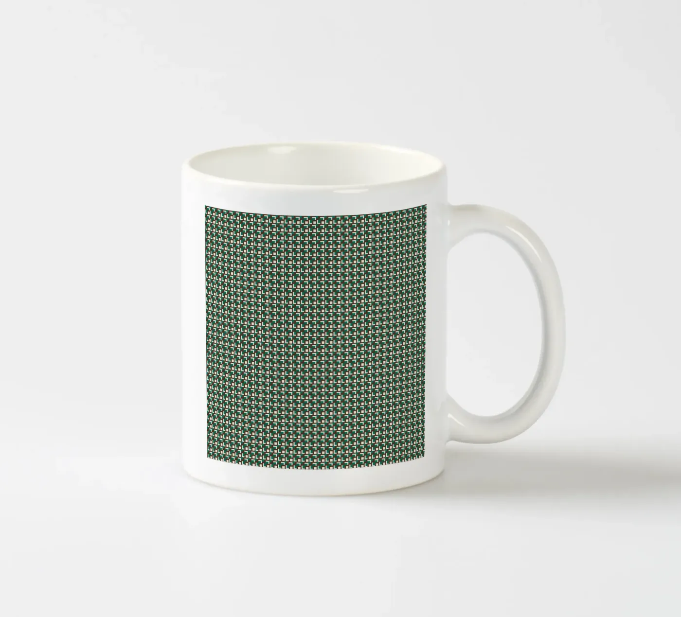 Interlocking grid pattern ceramic mug by Little Dean