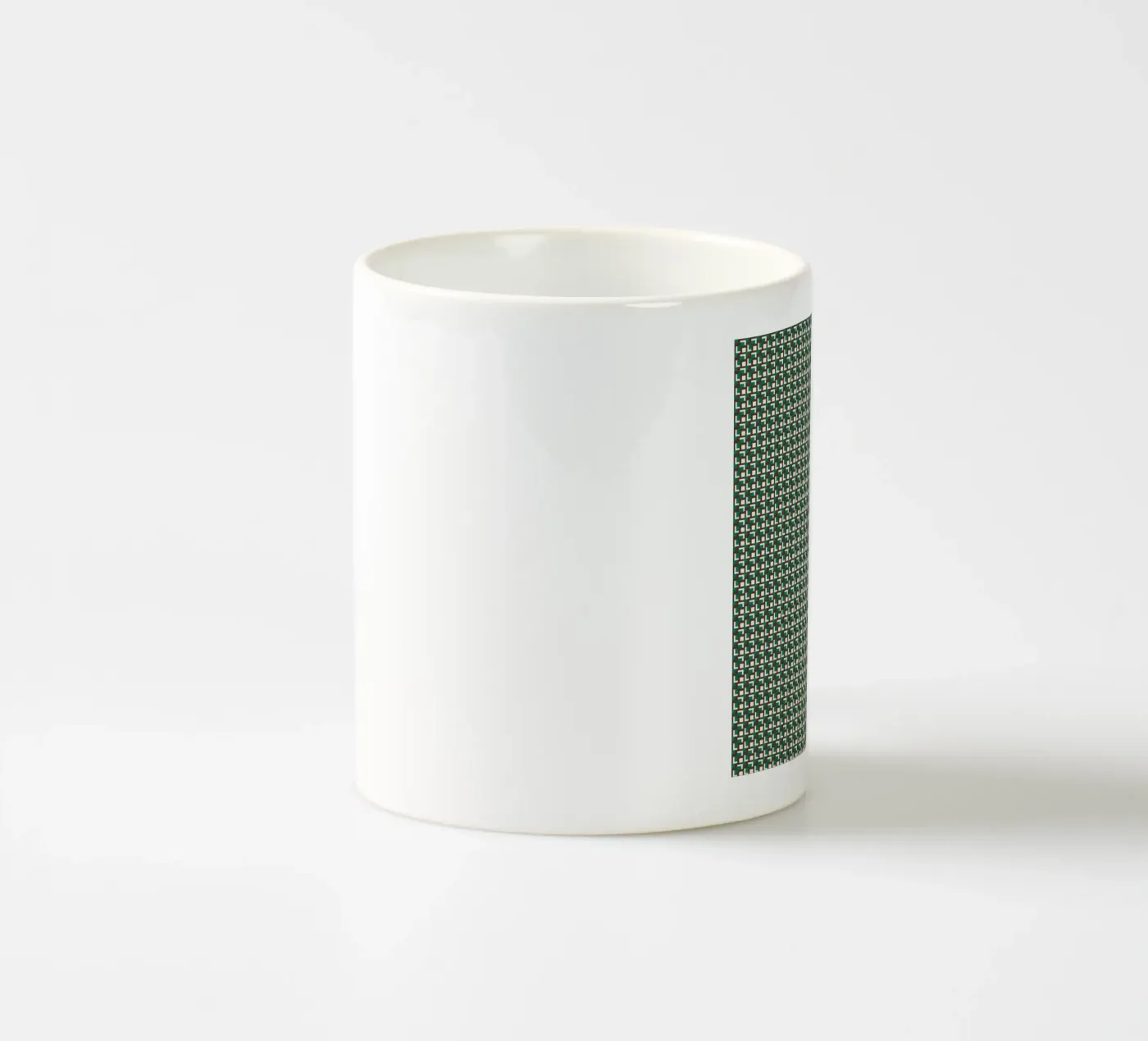Interlocking grid pattern ceramic mug by Little Dean