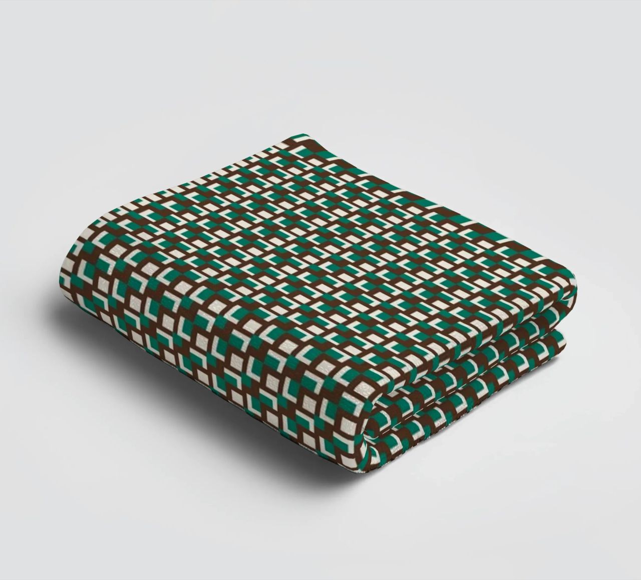 Interlocking grid pattern towel by Little Dean