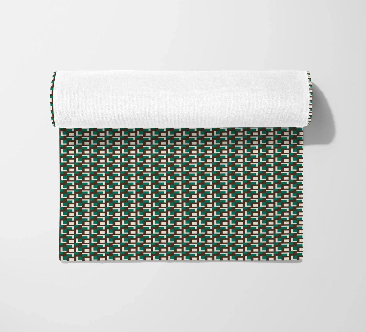 Interlocking grid pattern beach towel by Little Dean