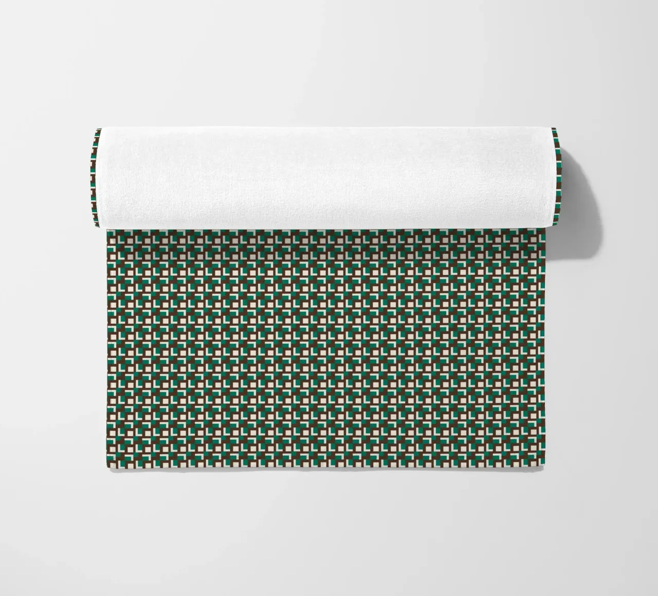 Interlocking grid pattern beach towel by Little Dean