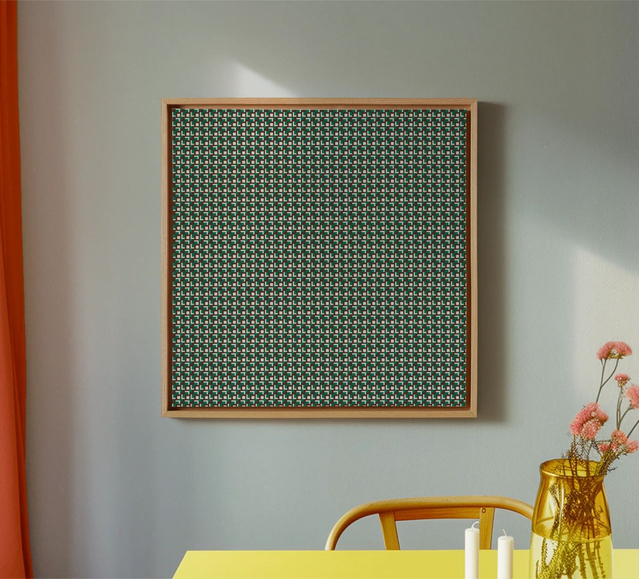 Interlocking grid pattern canvas by Little Dean