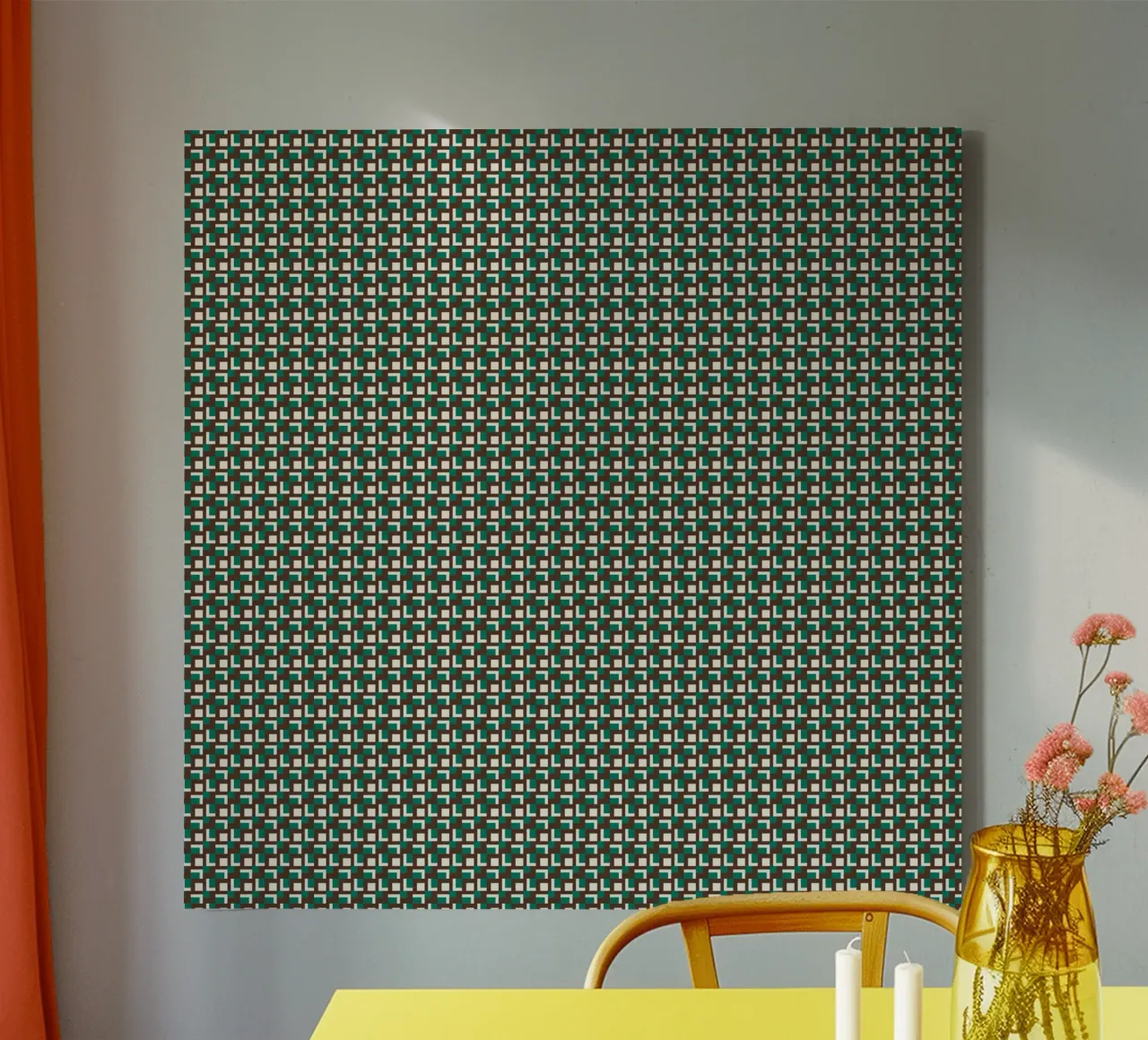 Interlocking grid pattern canvas by Little Dean