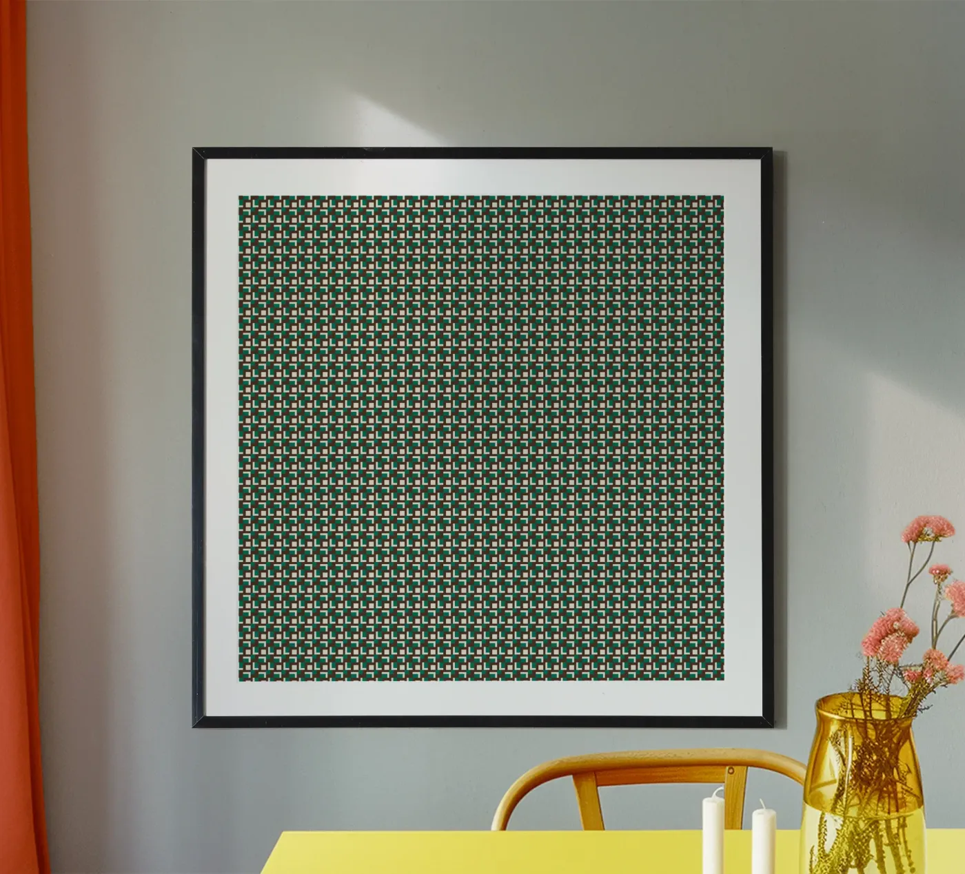 Interlocking grid pattern poster by Little Dean