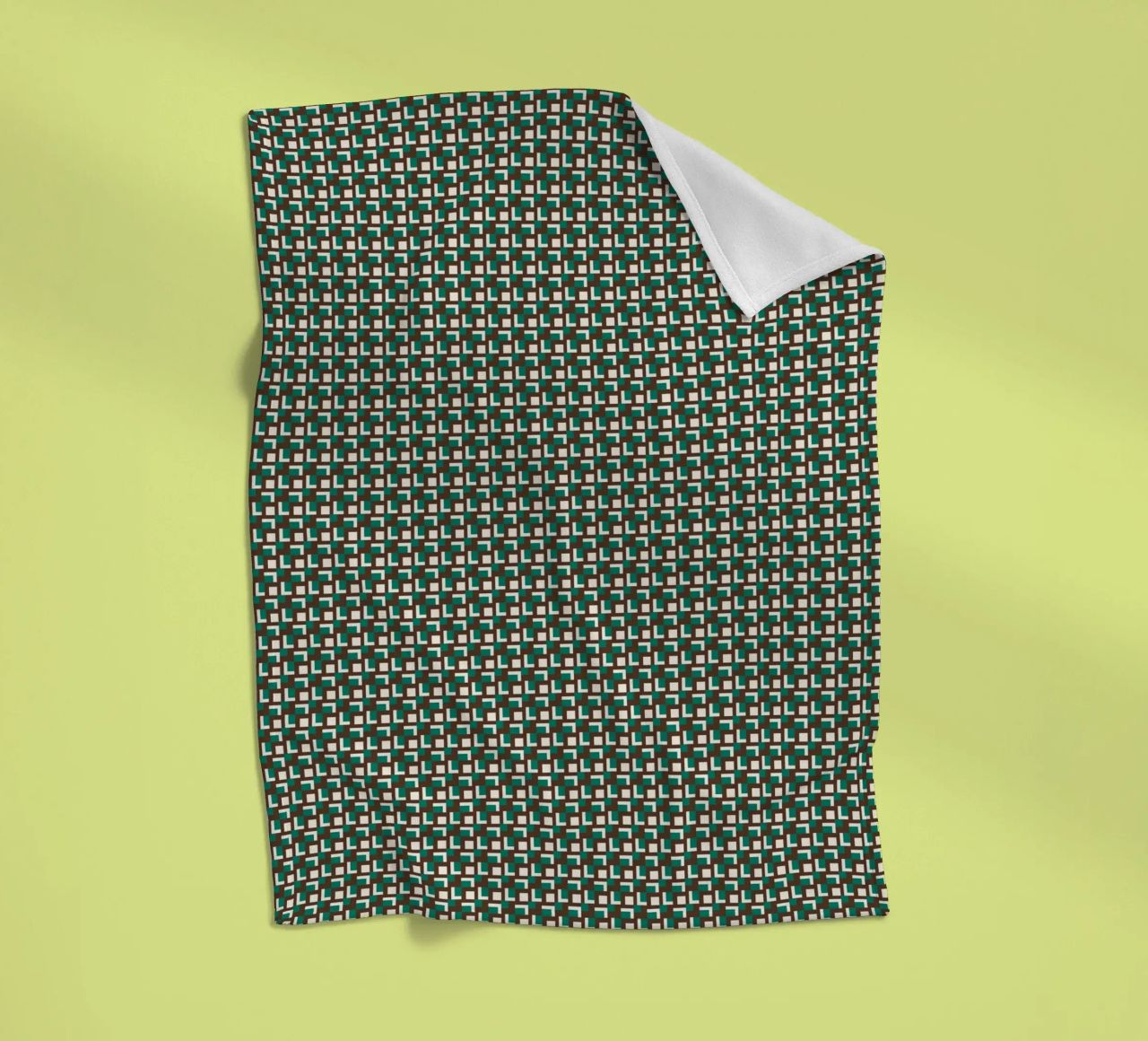Interlocking grid pattern fleece blanket by Little Dean