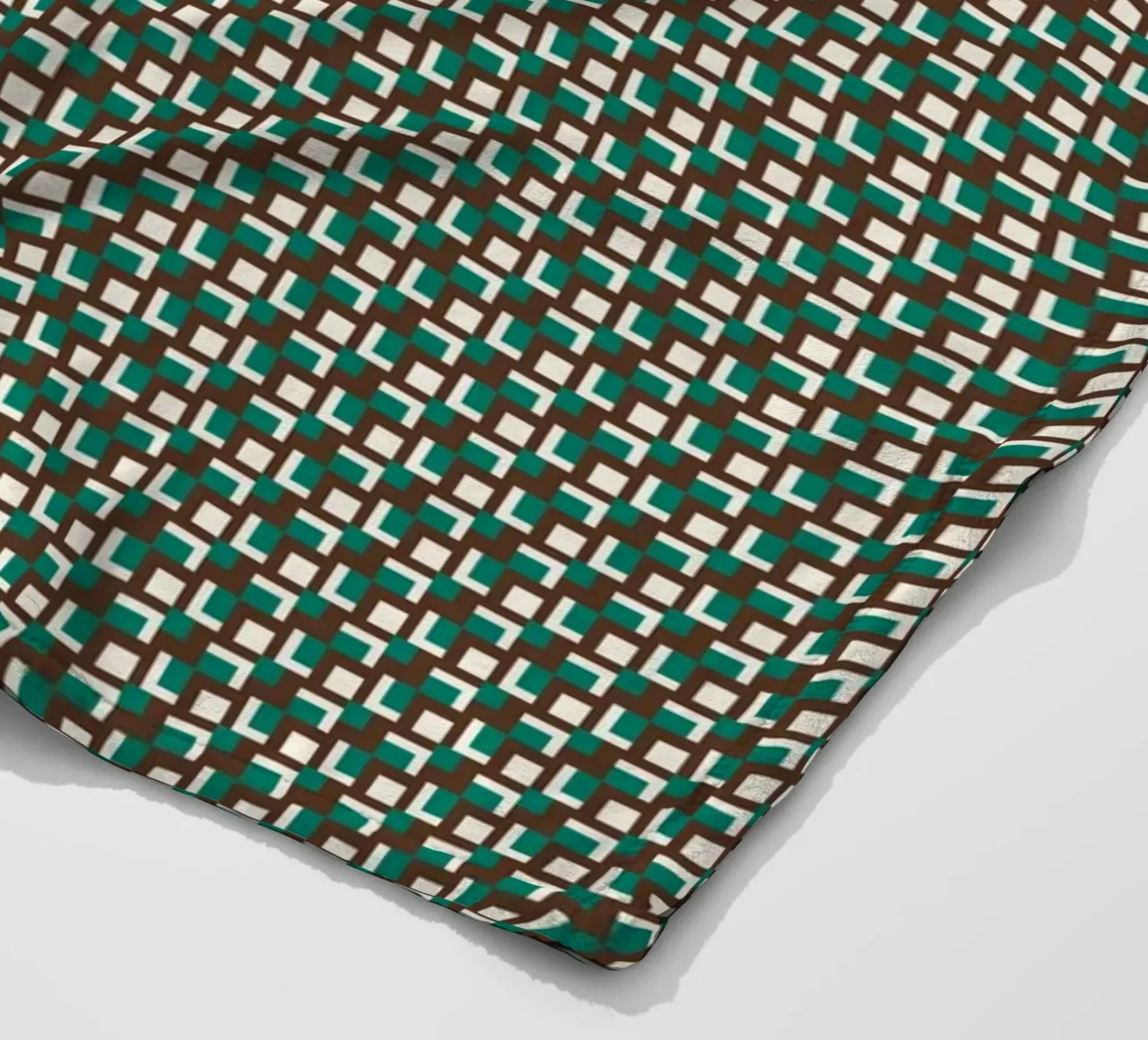 Interlocking grid pattern fleece blanket by Little Dean