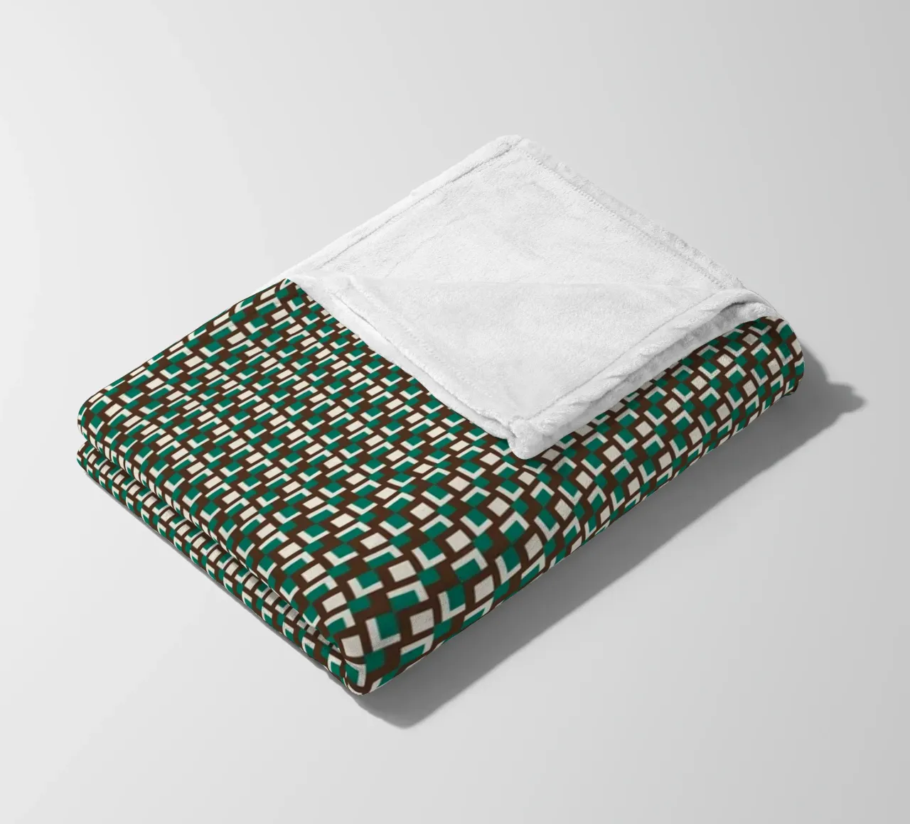 Interlocking grid pattern fleece blanket by Little Dean