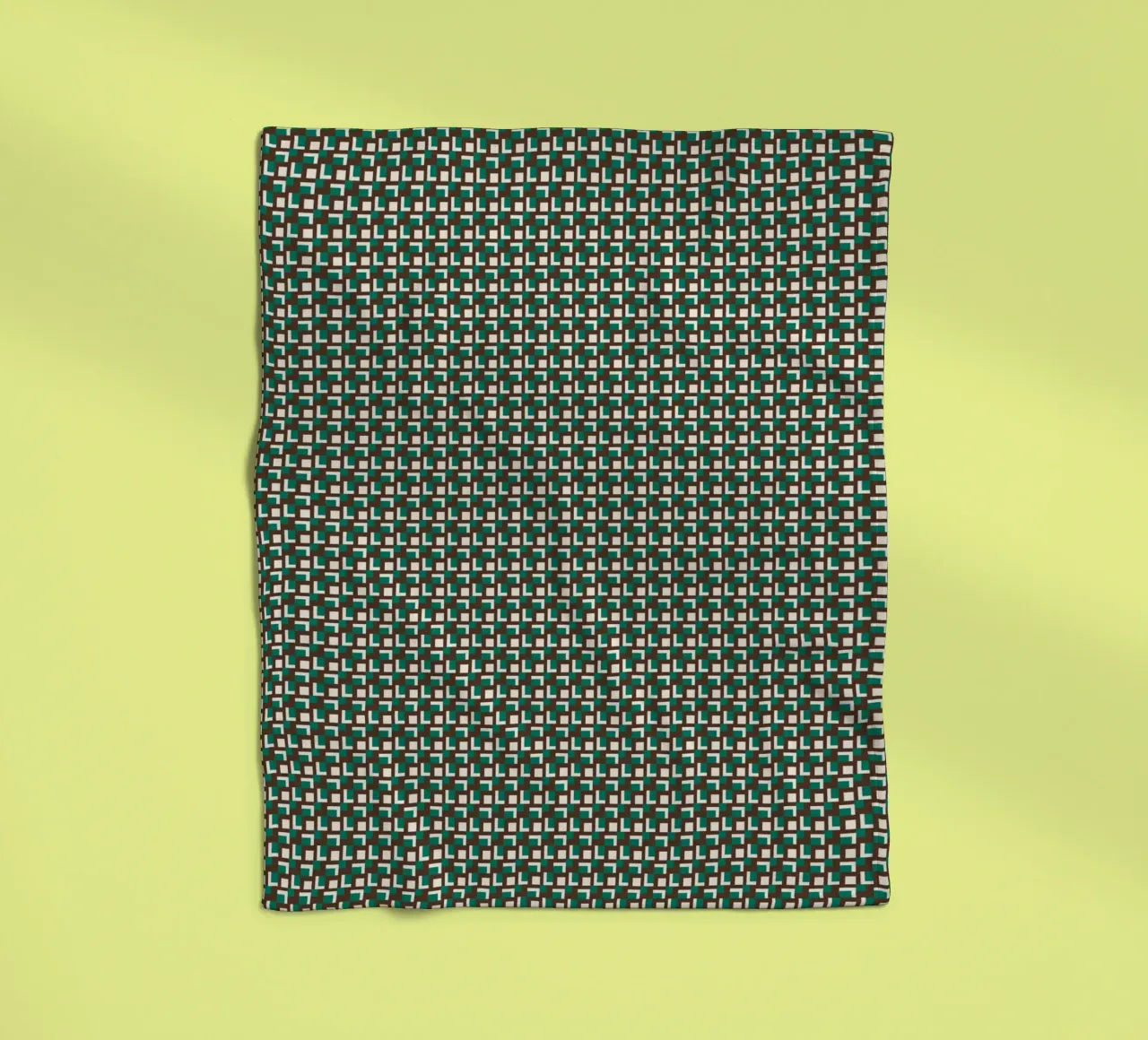 Interlocking grid pattern fleece blanket by Little Dean