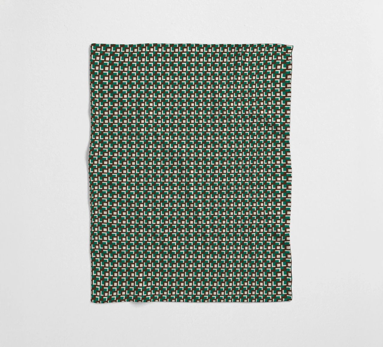 Interlocking grid pattern fleece blanket by Little Dean
